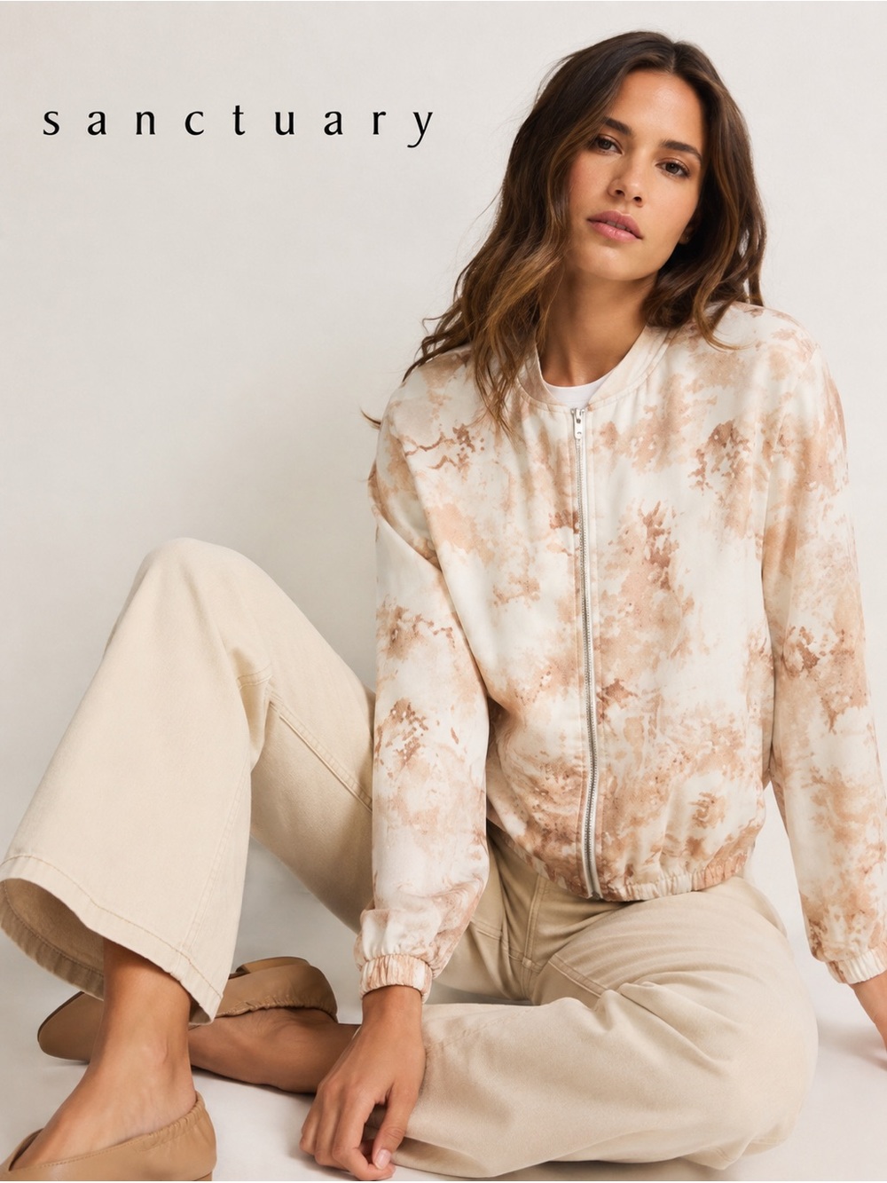 SANCTUARY Just Because Mojave Tie-Dye Cotton Bomber Jacket